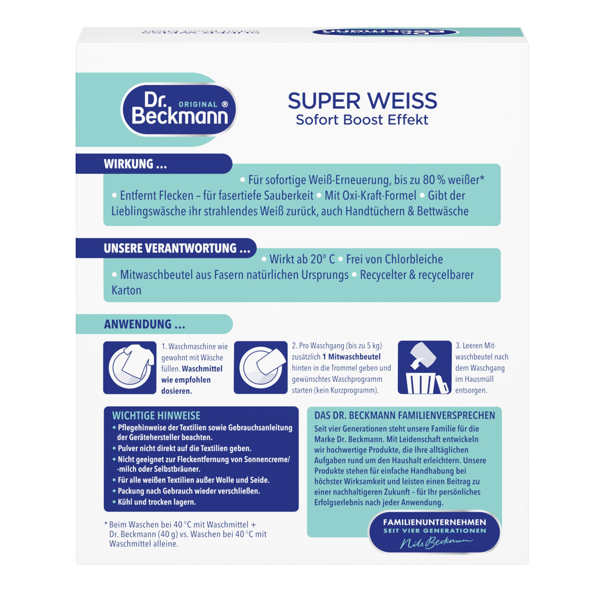 Dr. Beckmann Super Weiß | Gegen Grauschleier & Gilb | 2 x 40g – Ansicht 2