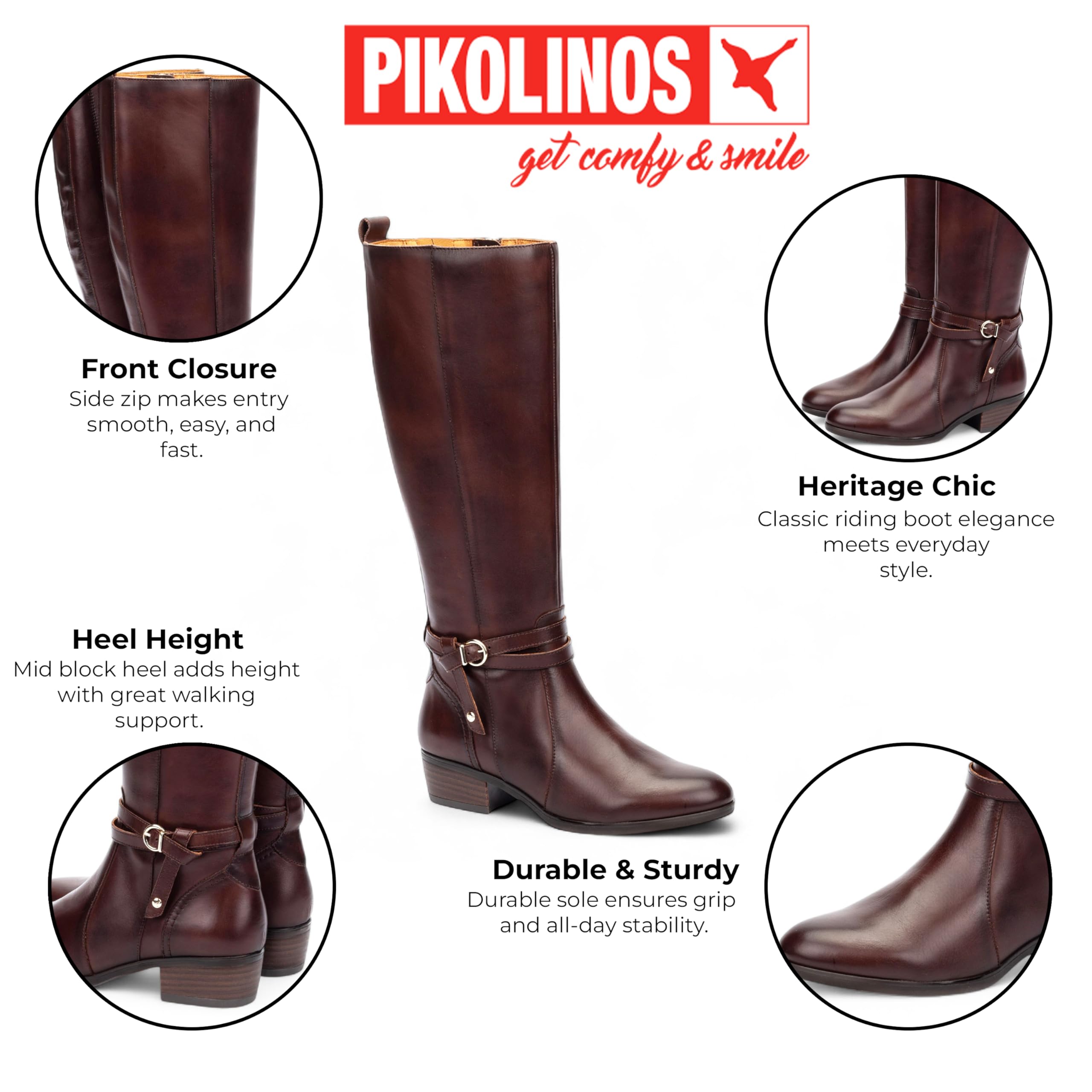 Infinity Damen Klassiker Kniehoch Leder Stiefel - Daroca