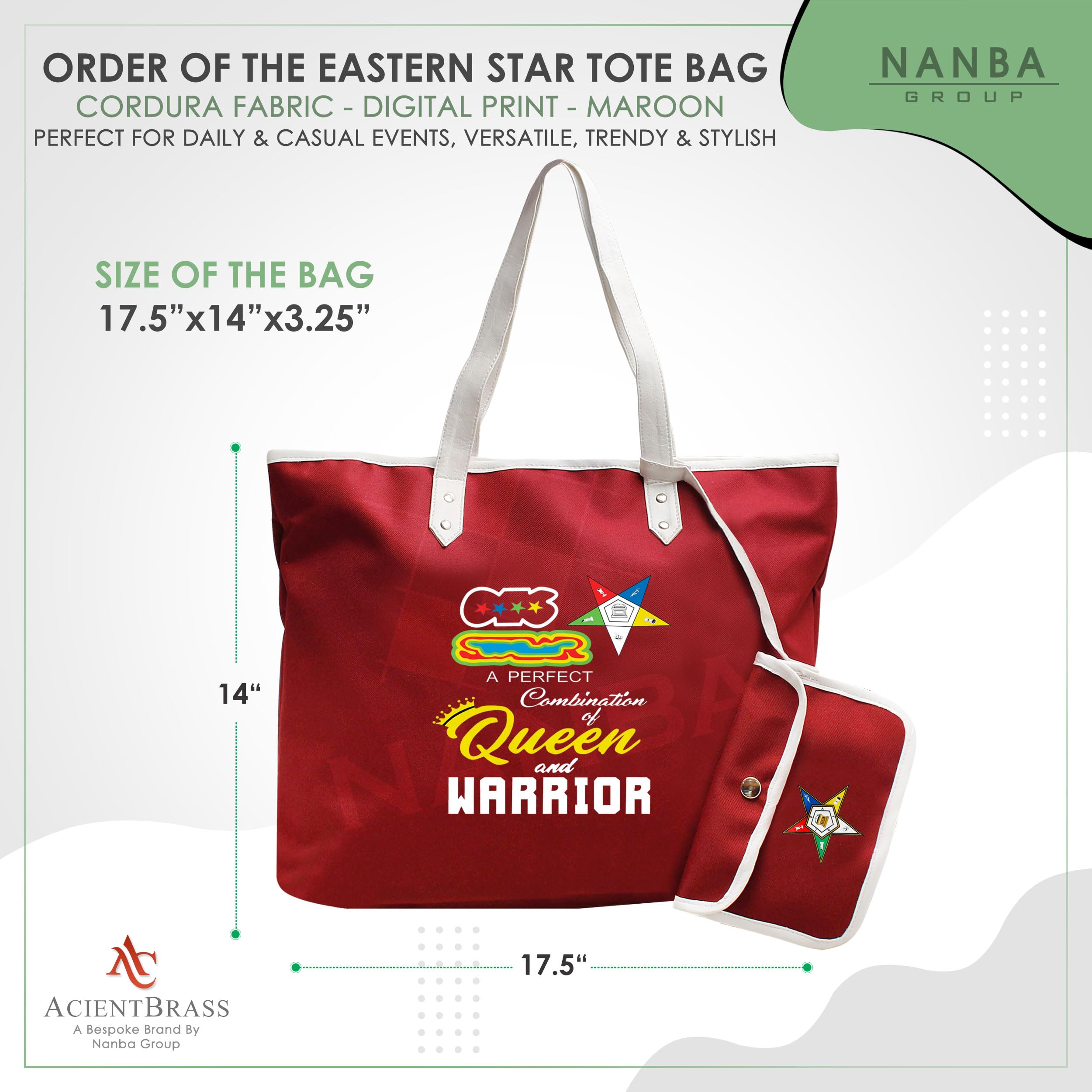 OES Tote Bag Queen Warrior Order Eastern Star Sisterhood Gift