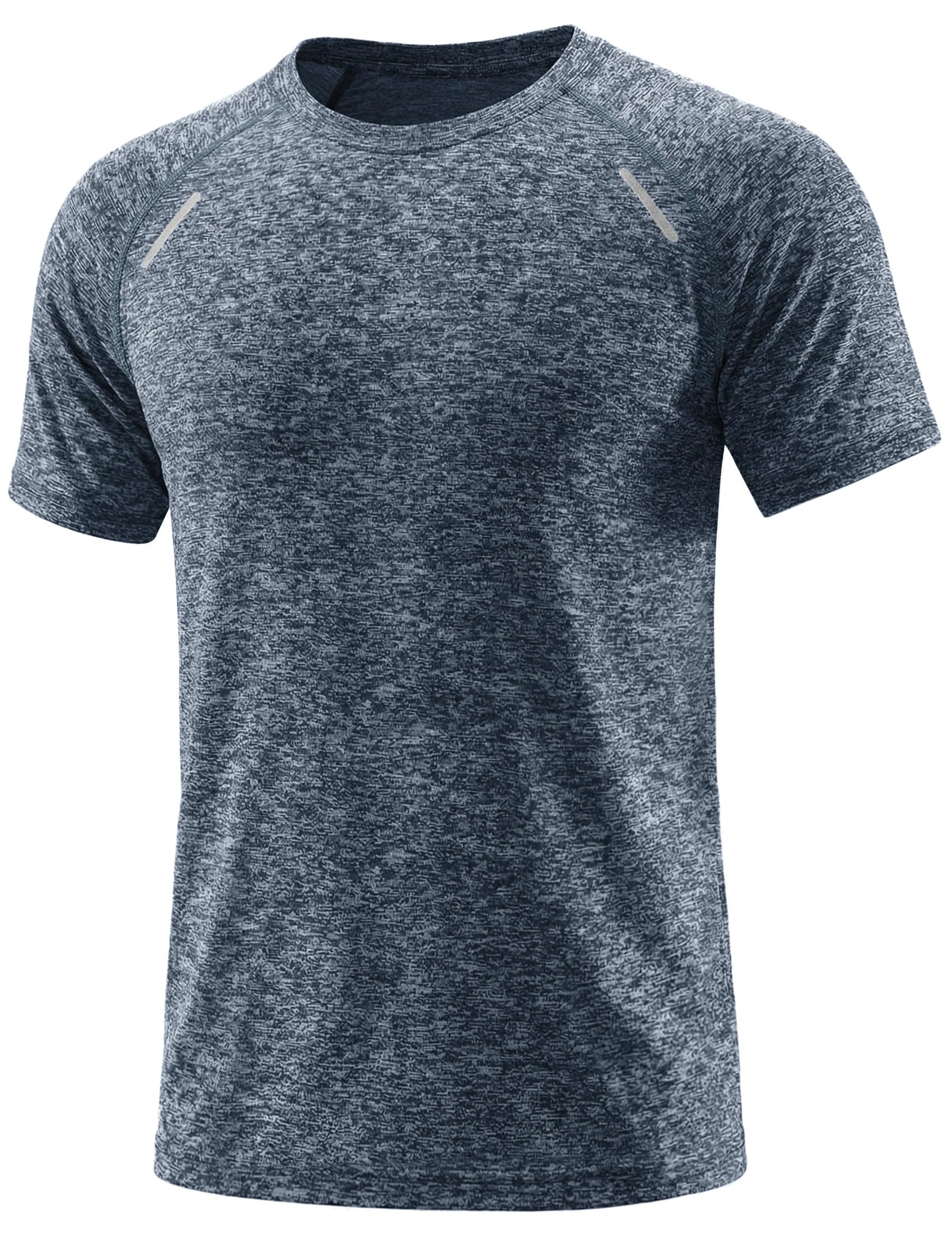 Quoboquo T Shirt Herren Kurzarm Atmungsaktiv Sport UV Schutz Fitness | Kurzarm Sportshirt Rundhals Atmungsaktive Struktur Elastischer Sitz Fitness Laufen Alltag Freizeit Sommer Herren