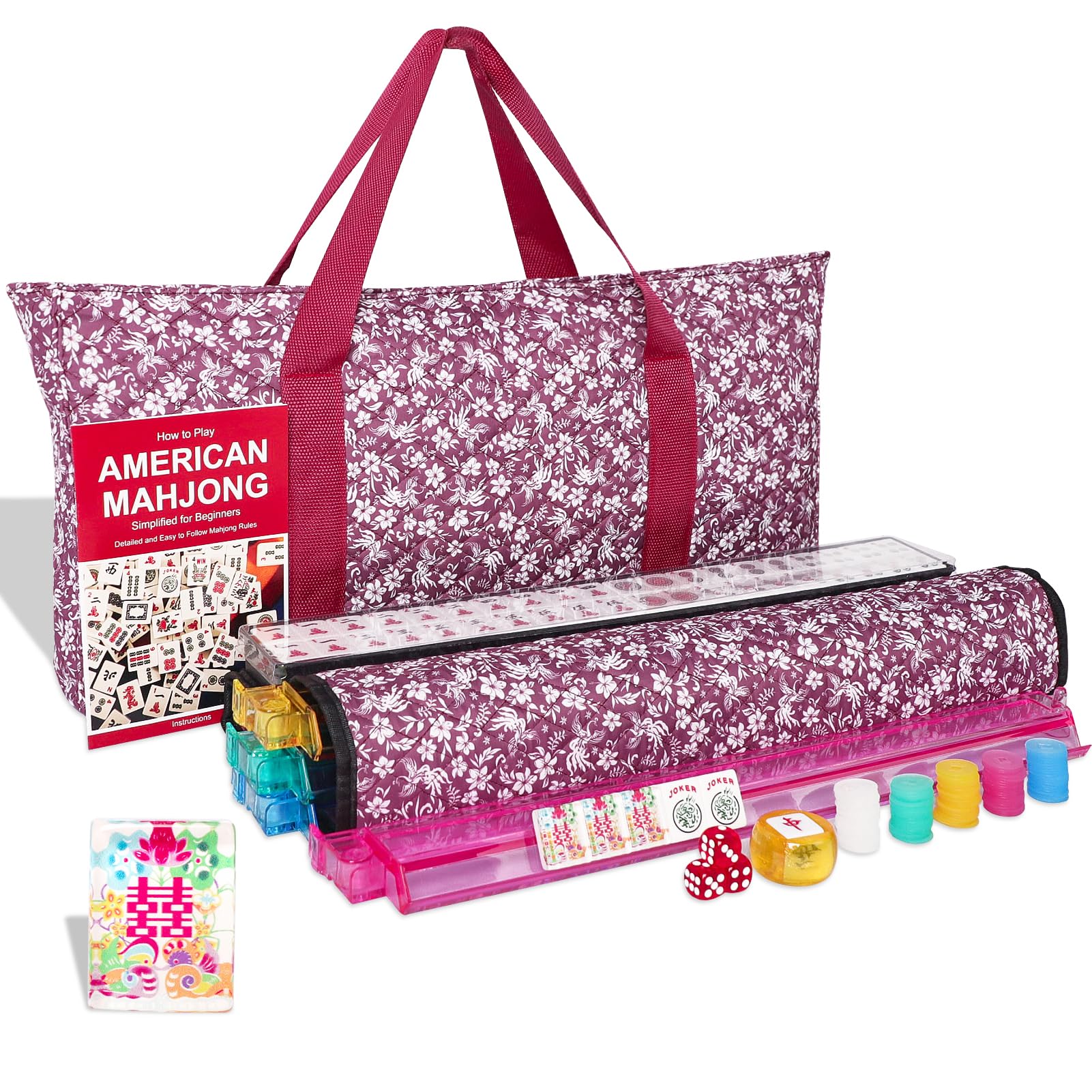 Set Mahjong Americano 166 Piastrelle In Avorio - Dimensioni 8.9x4.6x1.9 Pollici