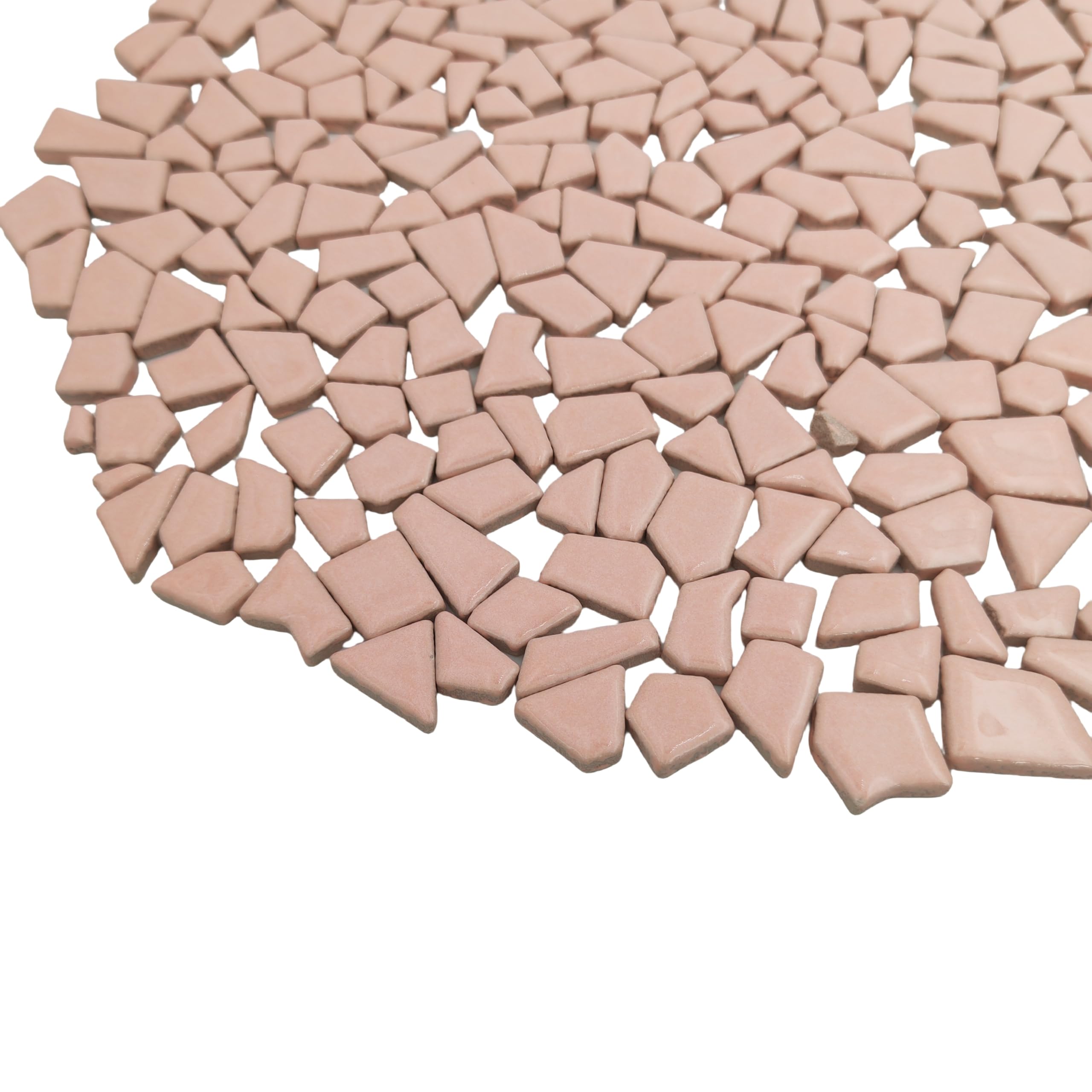 Nieregularne ceramiczne płytki mozaikowe, 500 g, 0,5 x 2 cm, małe elementy mozaiki, kamienie do samodzielnego wykonania mozaiki, rękodzieła, hobby, sztuki, dekoracji ścian domu (różowe)
