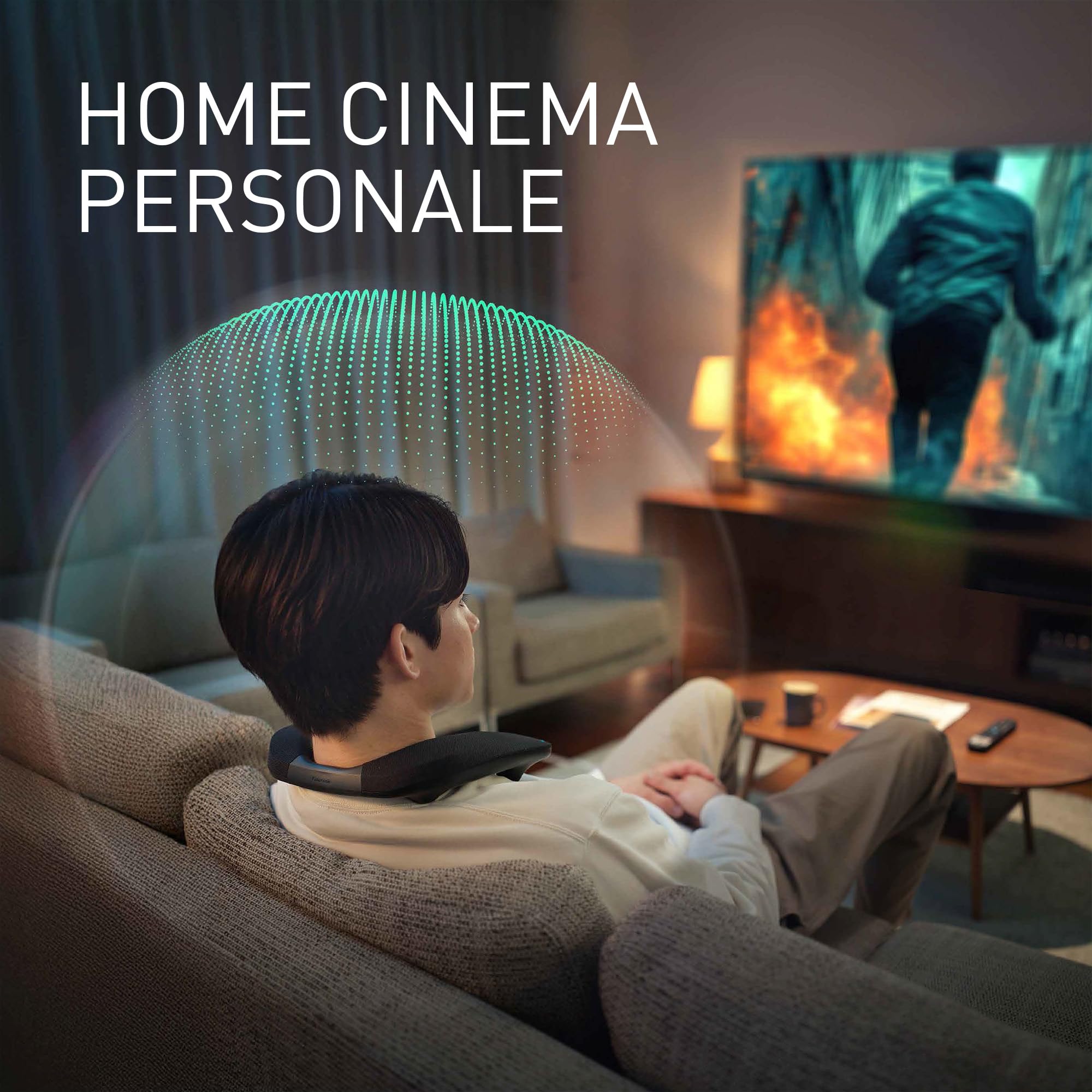 Panasonic SC-GNW30 Altoparlante da collo, Home Cinema, Sistema audio surround personale, microfono integrato, HDMI 2.1, USB, Bluetooth, compatibile con TV, PC, macOS, PS4/PS5/Switch/Xbox