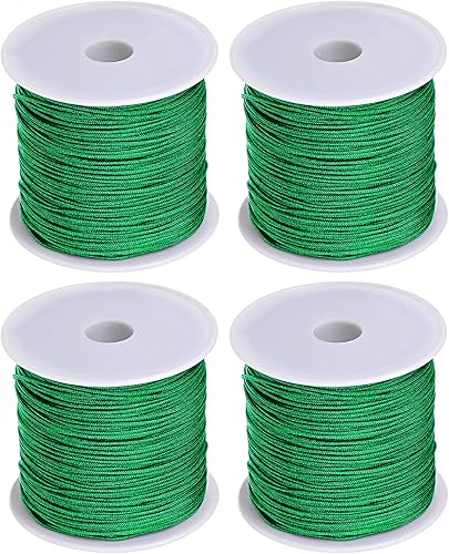 Miniatura 9 de HARFINGTON 4 rollos de hilo de nailon para anudar 0.031 in, 50 yardas de nailon trenzado para manualidades, cuerda de satén para pulsera, collar,