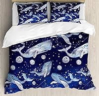 Vista 263 de Ambesonne Juego de funda de edredón color menta, líneas onduladas horizontales a rayas blancas abstractas de tonos suaves, exhibición de arte