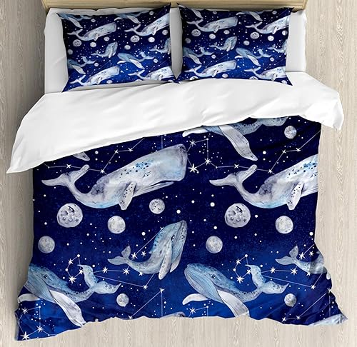 Miniatura 263 de Ambesonne Juego de funda de edredón color menta, líneas onduladas horizontales a rayas blancas abstractas de tonos suaves, exhibición de arte