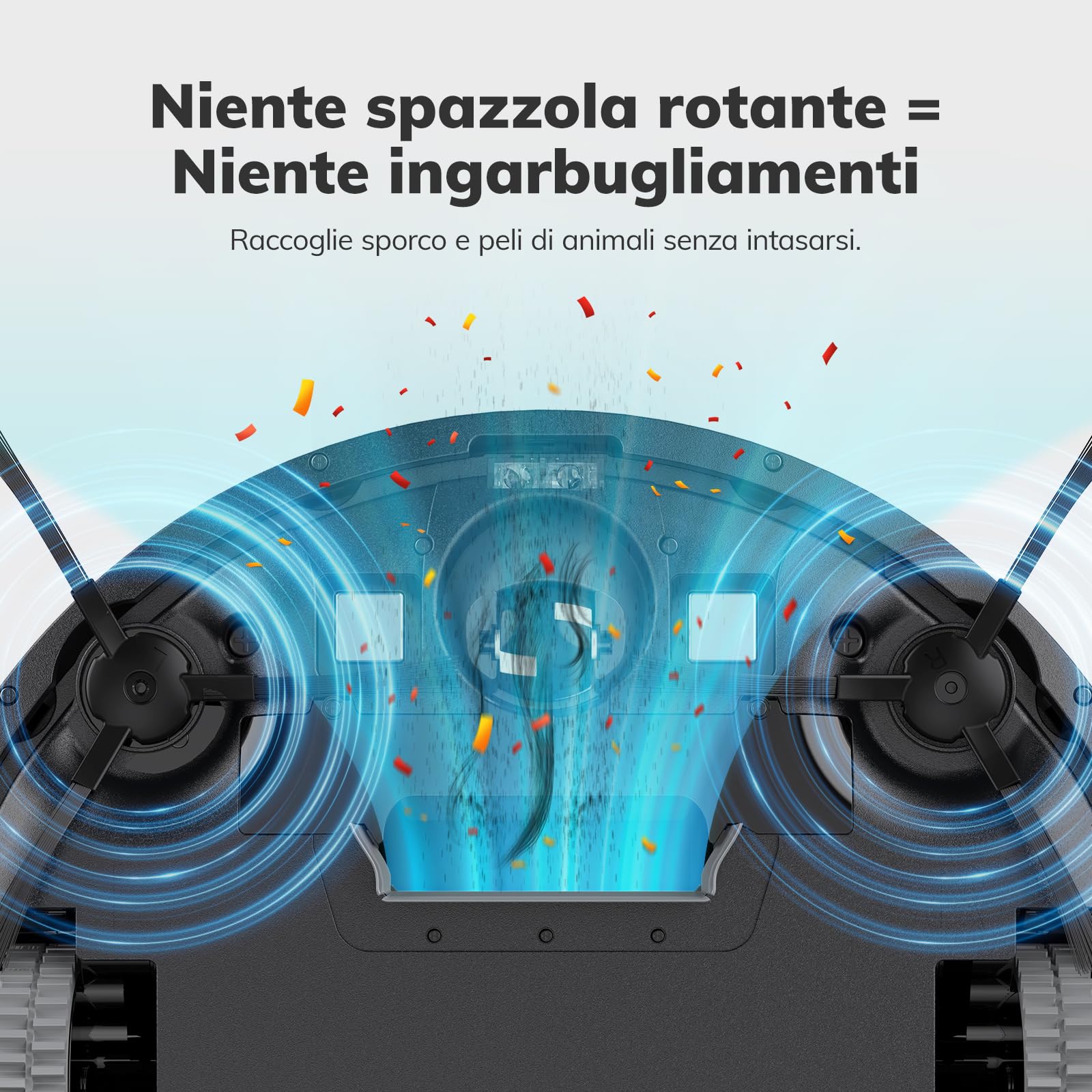 Robot Aspirapolvere, Aspirazione Potente, Design Senza Spazzole, Ricarica Auto, Telecomando, Sottile, Silenzioso, Per Peli Animali & Pavimenti Duri, E3