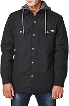 Dickies mens Fleece Hooded Duck Shirt Jacket With Hydroshield
