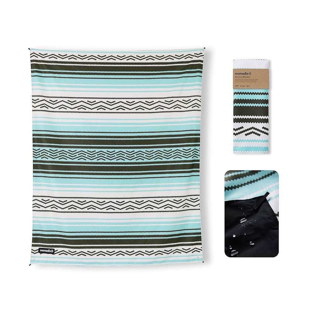 NOMADIX FESTIVAL BLANKET サイズ182cm✖️152cm Stripes Retro Festival Blanket for Camping, Picnics, & Van