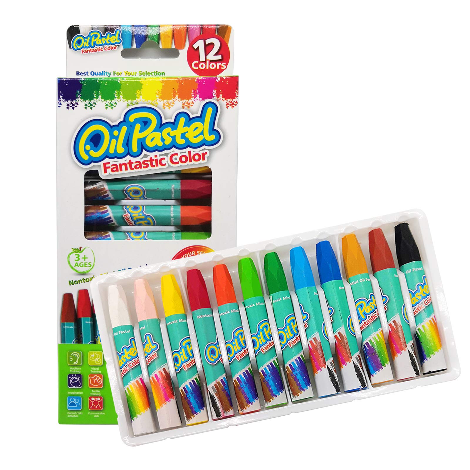 Buy Soft Oil Pastels,12 Color Oil Pastels Set for Kids, Crayons for