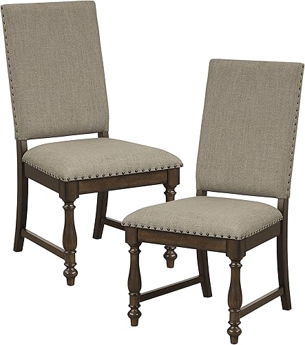 Lexicon Emmeline - Silla auxiliar de comedor (juego de 2), color marrón