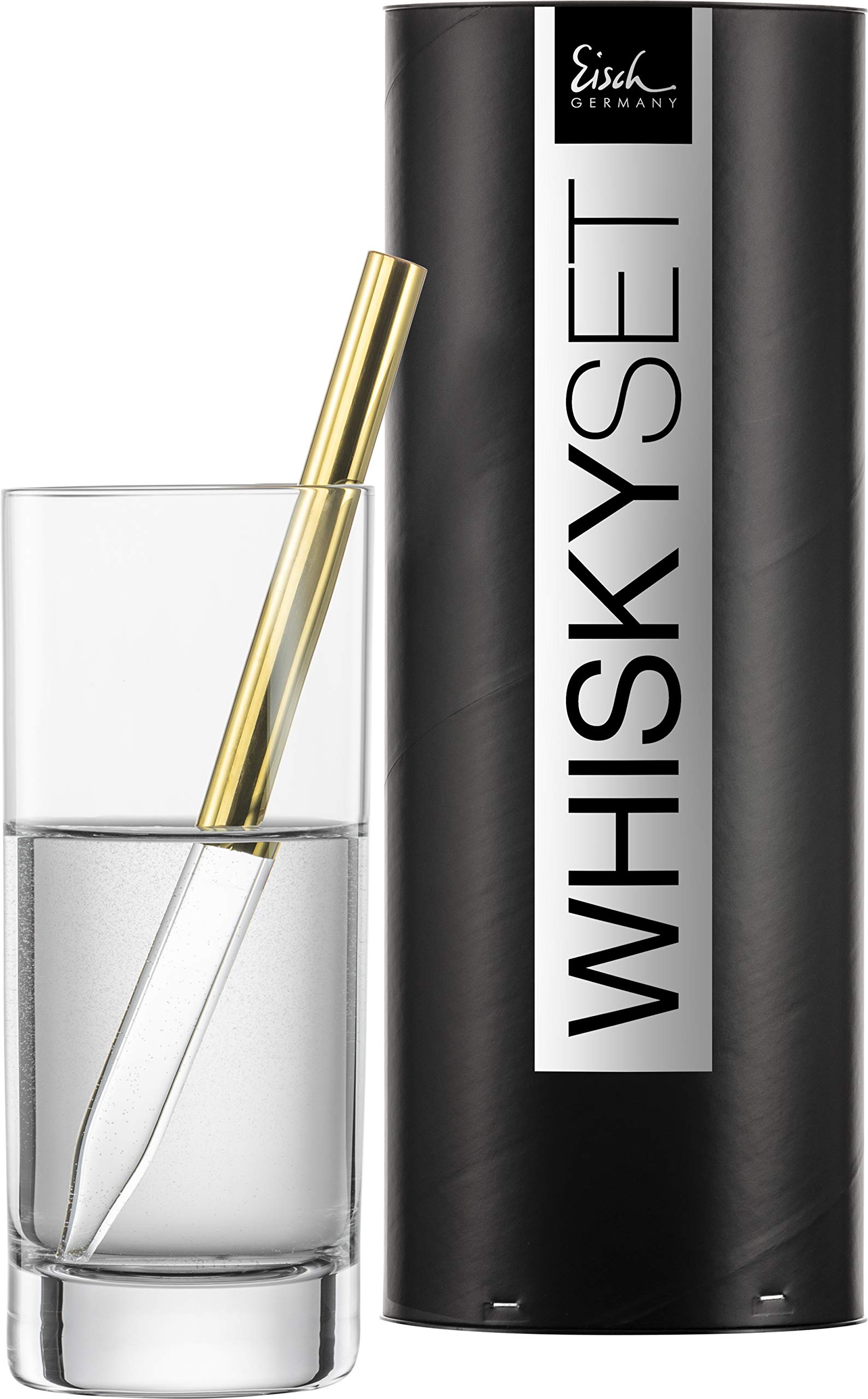 2-częściowy zestaw pipet do whisky 999/12 złoto -w tubie prezentowej - GENTLEMAN Eisch Glas''
