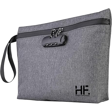 Highly Functional, Zippered Money Travel Bag with Multiple Pockets and Combination Lock Closure