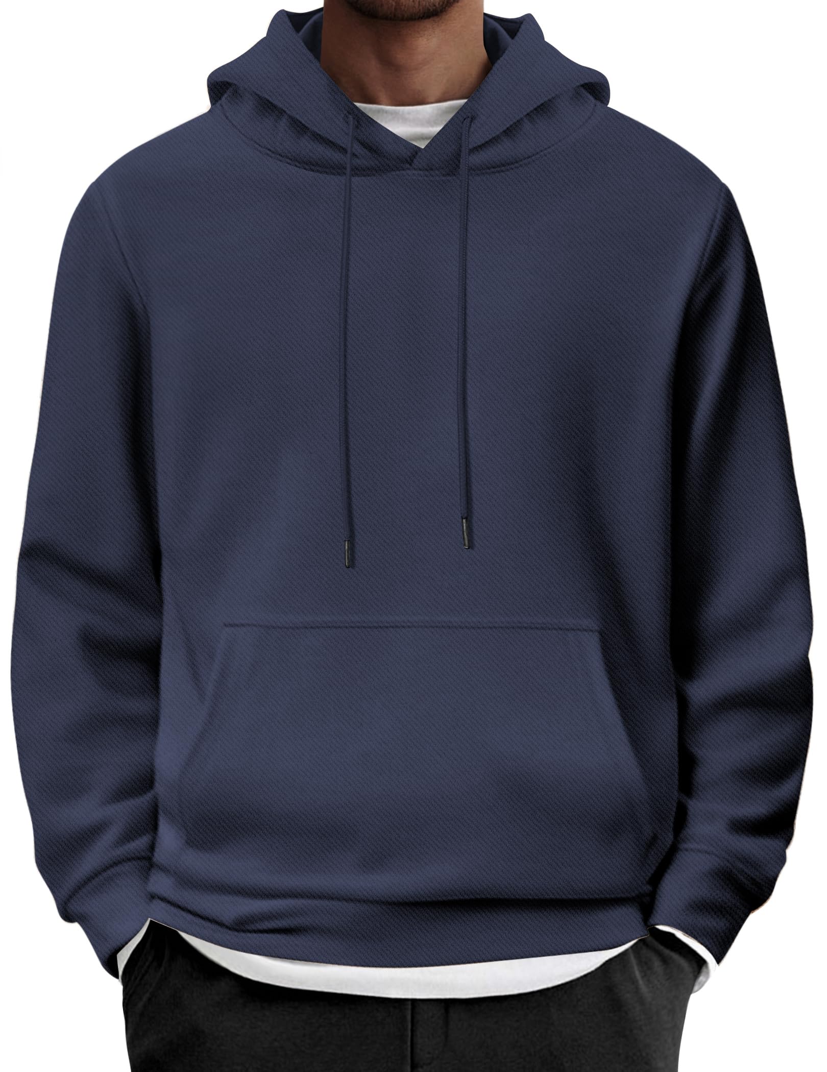 Mens Hoodie Long Sleeve Casual Pullover Hooded Sweatshirt Fashion Drawstring Hoodies with Pocket