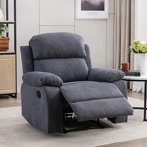 Dreamsir Silla reclinable de tela transpirable manual sofá individual silla suave de sala de estar asiento de sala de estar asiento de sala de estar