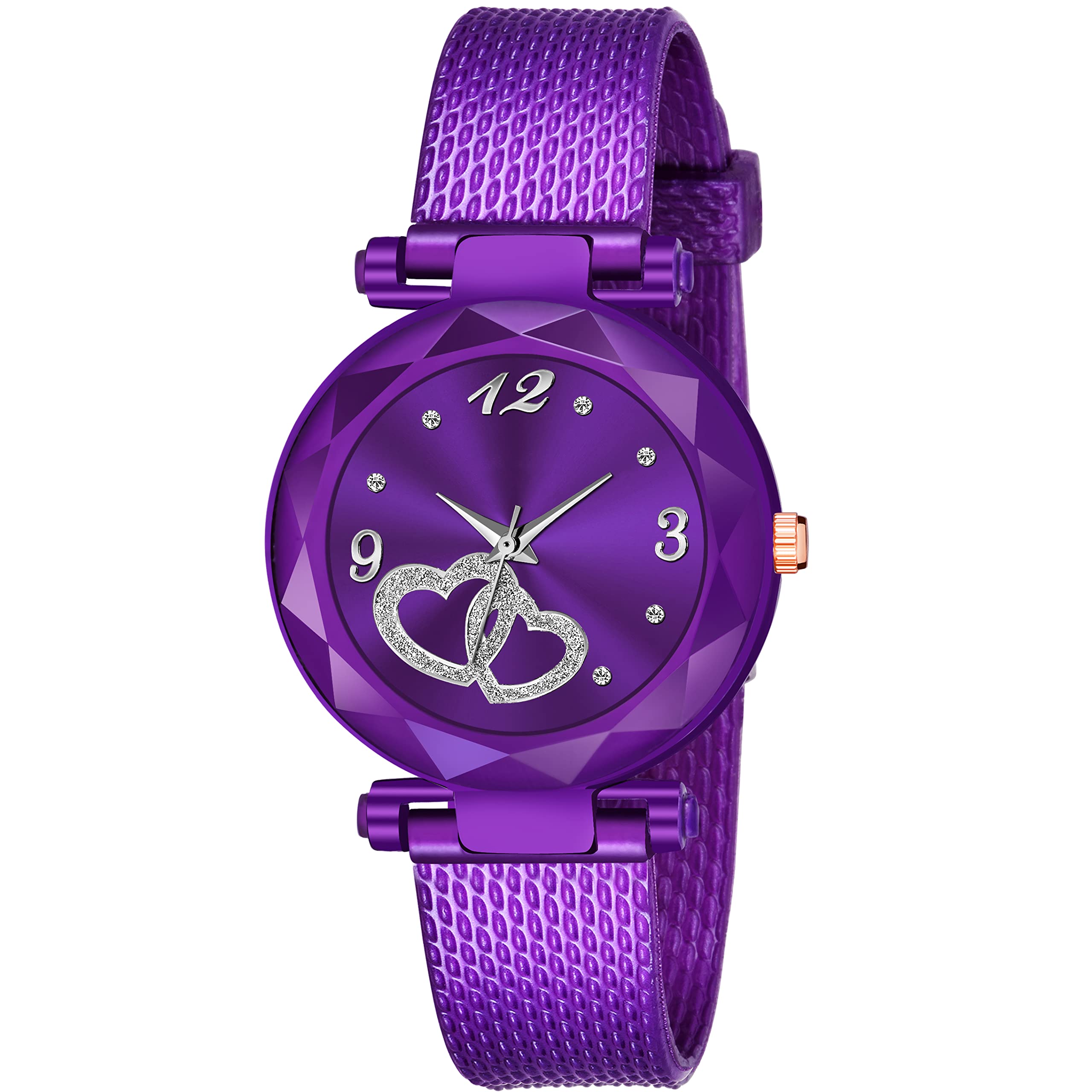 KIARVI GALLERY Purple Heart Dial PU Strap Analog Girls and Womens Watch (Purple) (B09SY93SHH) Amazon Price History, Amazon Price Tracker