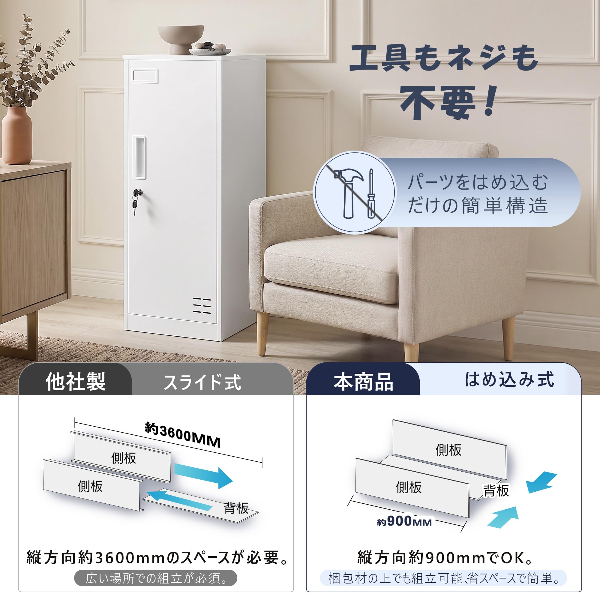 ロッカー スチール製 3人用 鍵付き 名札ホルダー/通気孔付き ホワイト Amazon.co.jp: ロッカー スチール製 2人用 鍵付き 上下2段構造 名札
