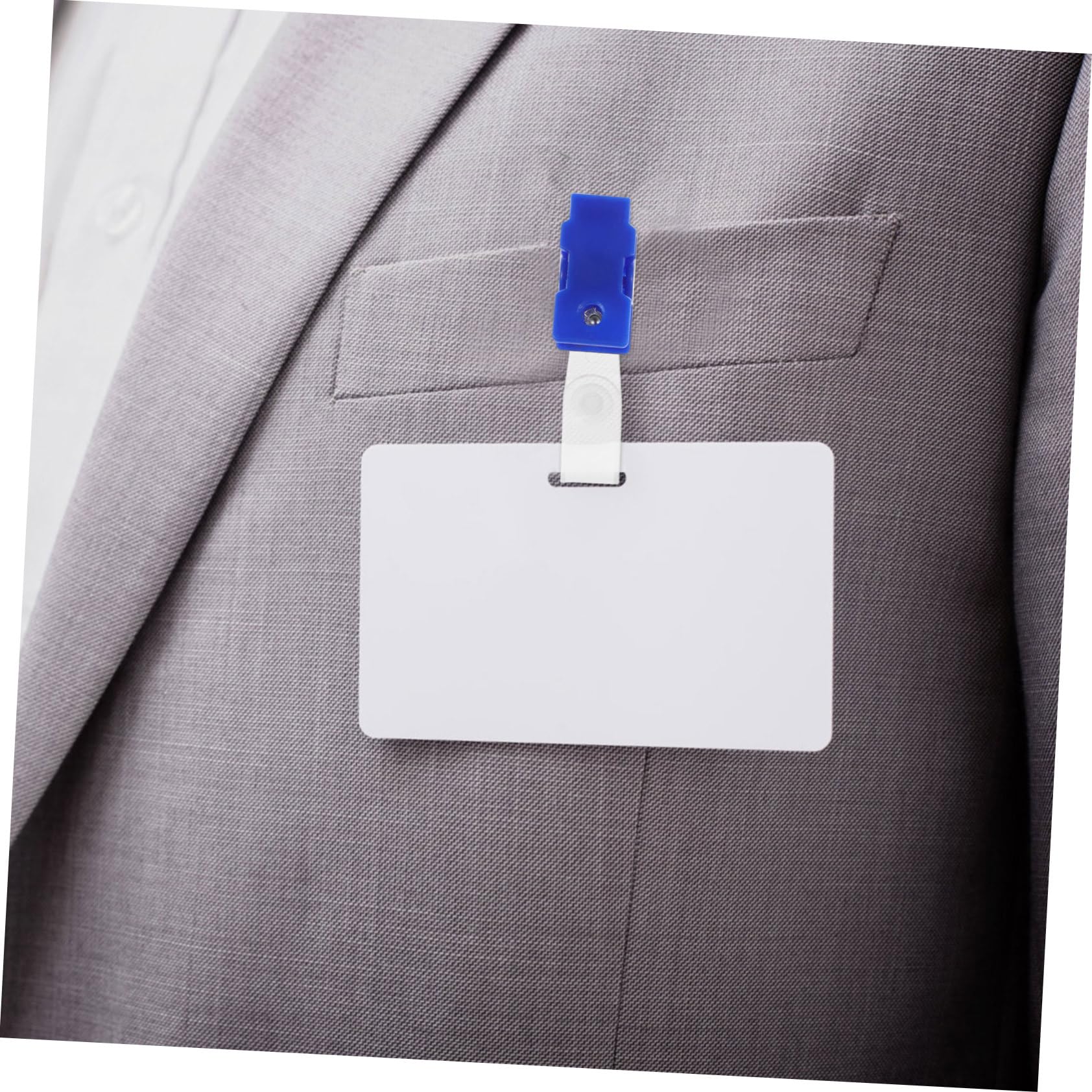HOMSFOU 5 Ensembles Clip De Support De Carte À Nez Clé Plusieurs Agrafe Plat Insignes Clips Pour Badge De Travail Clips De Badge Avec Sangles Clips Porte-nom Plastique Bleu 100 Pièces * 5