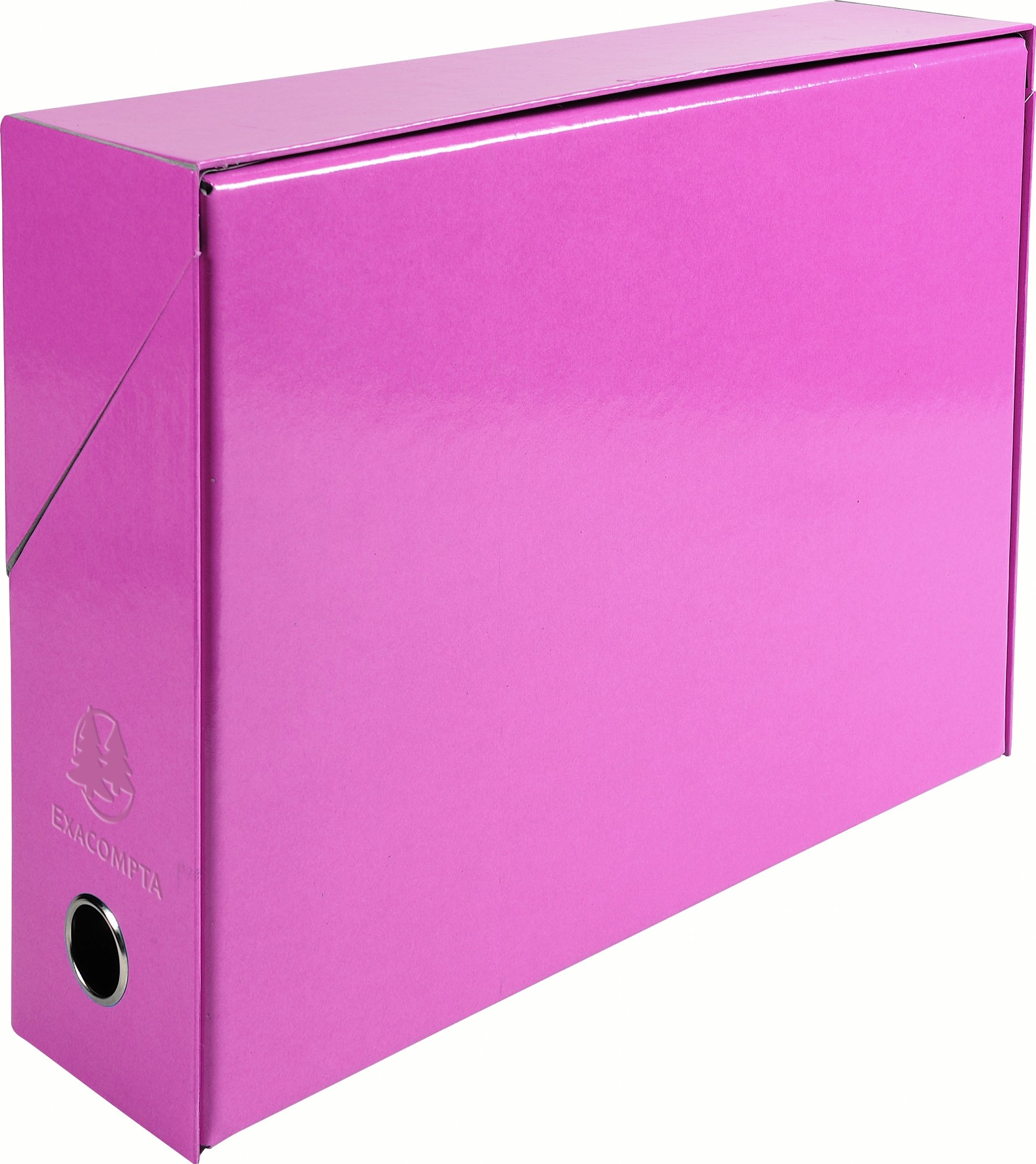 Exacompta - Ref. 89929E - 1 Iderama transfer box in mass-dyed paper - 90 mm spine - Metal eyelet - For A4 format - Dimensions 25.5 x 34 x 9 cm - Random colors - Delivered assembled