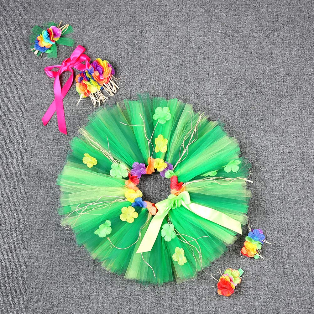 1 Juego Trajes Falda Hula Mujer Falda De Hawaiana Mujer Falda De De Las Mujeres Vestido De Los Niños Perder Flores