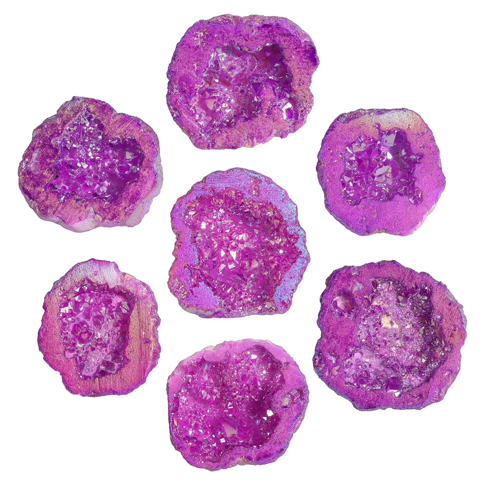Nupuyai 2pcs Angel Aura Quartz Geode Stone - Image 3