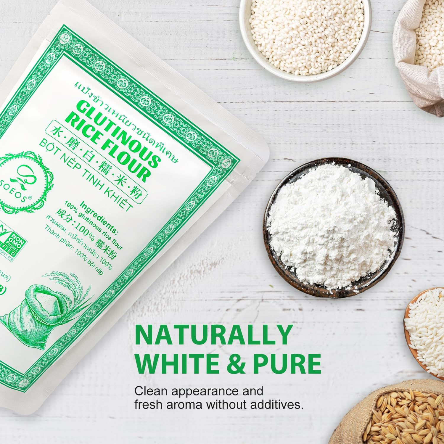 glutathione rice flour Soeos Glutinous 16 Ounce (Basic), 1 Pack AOD 9604 (6mg) —