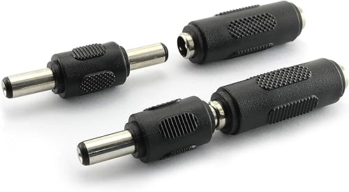 Miniatura 3 de RLECS 2 unids DC 0.217x0.083 in macho a macho conector de alimentación y 2 unids DC 0.217x0.083 in hembra a hembra adaptador de conector de