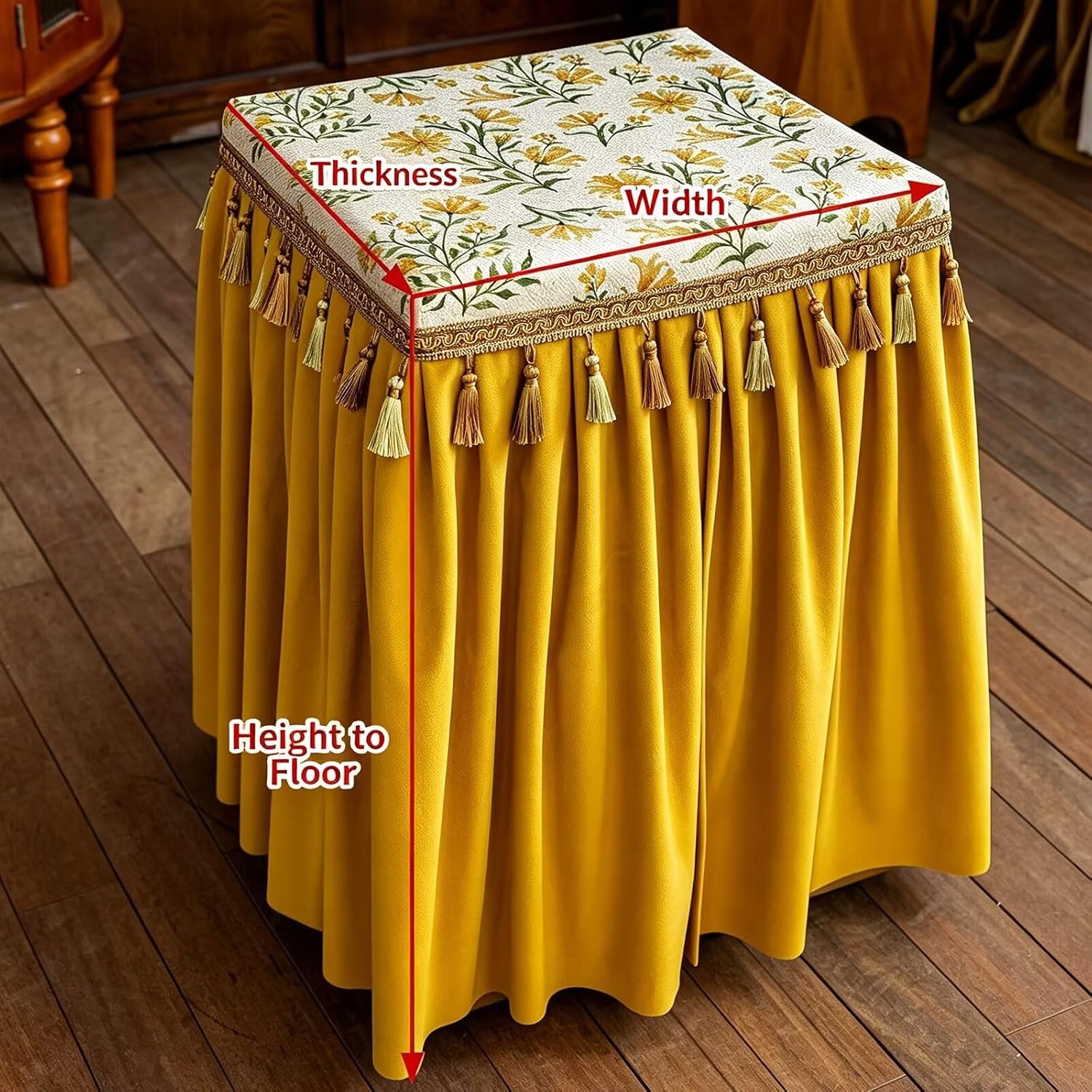 Custom Embroidery Safe Cover, Square Skirt Conceal Shield for Security Box image 2