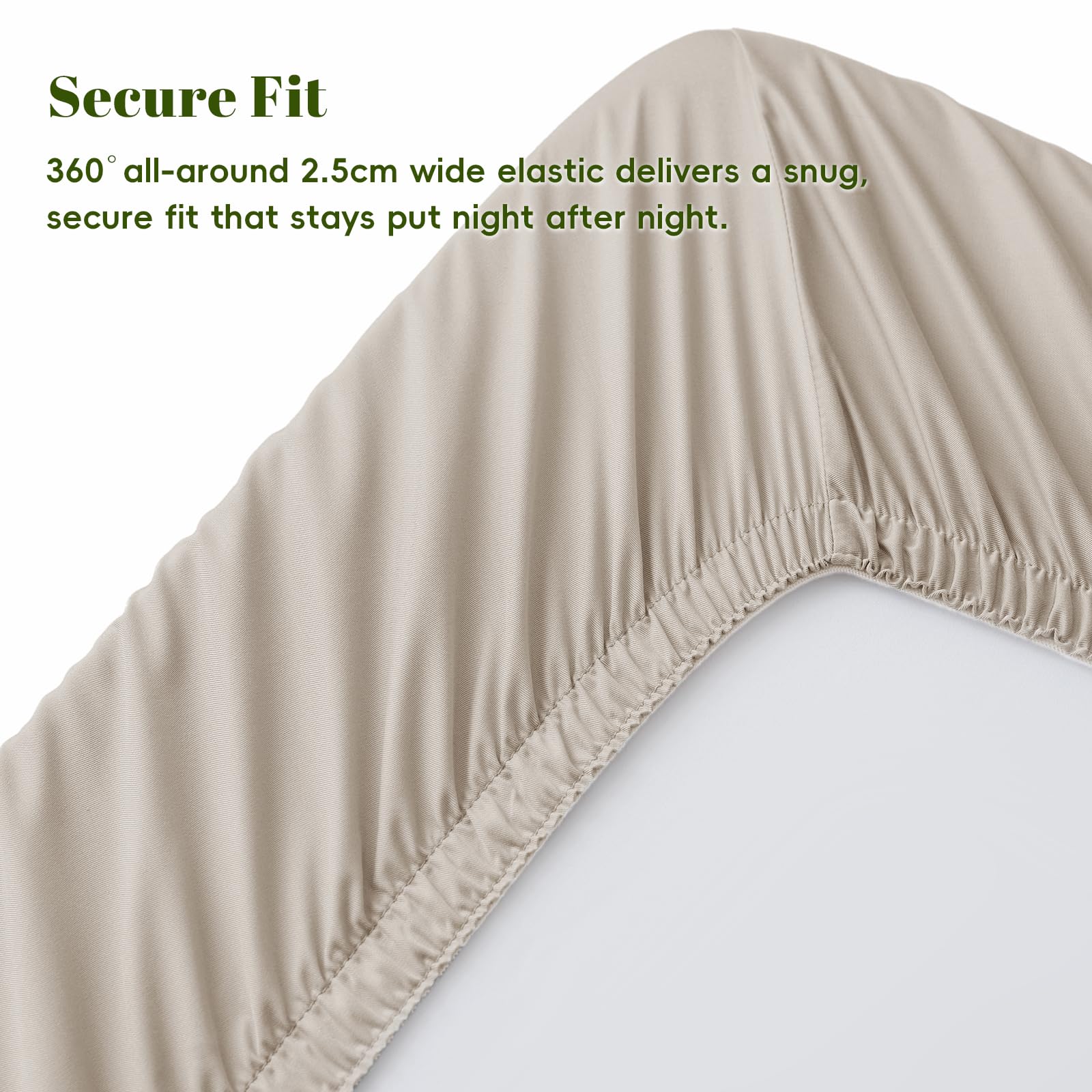 PHF Spannbettlaken aus 100 % Viskose aus Bambus, Kingsize, 40,6 cm tiefe Tasche, 2,5 cm breiter, starker, elastischer Stoff, einfache Passform, atmungsaktiv, seidig weich, hautfreundlich, für heiße