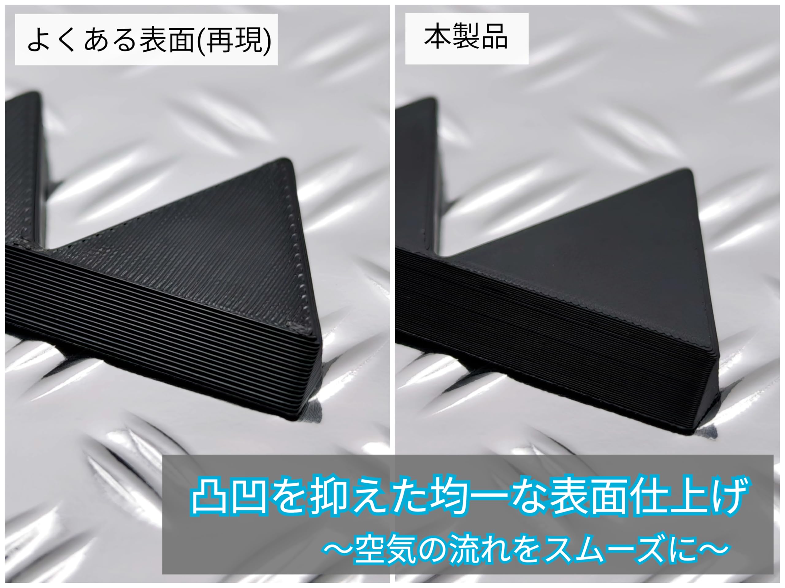 Amazon.co.jp: シェブロン形状 空力デバイス ABS製 スリム+R (4山6枚