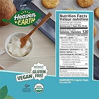 Vista 2 de Heaven & Earth Aceite de coco virgen orgánico sin refinar de USDA, 16 onzas, tarro de vidrio, prensado en frío, aceite de coco para cocinar, cabello