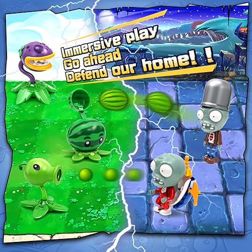 Miniatura 3 de Maikerry Plants and Zombies Toys vs Egg Transformation Series - Juego de figuras de acción ensambladas, juego de regalo para fanáticos de fiestas,