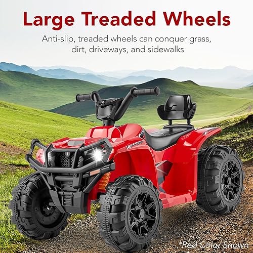 Miniatura 9 de Best Choice Products ATV eléctrico de 12 V para niños, juguete de 4 ruedas con audio Bluetooth, velocidad máxima de 2.4 mph, neumáticos con pisadas,