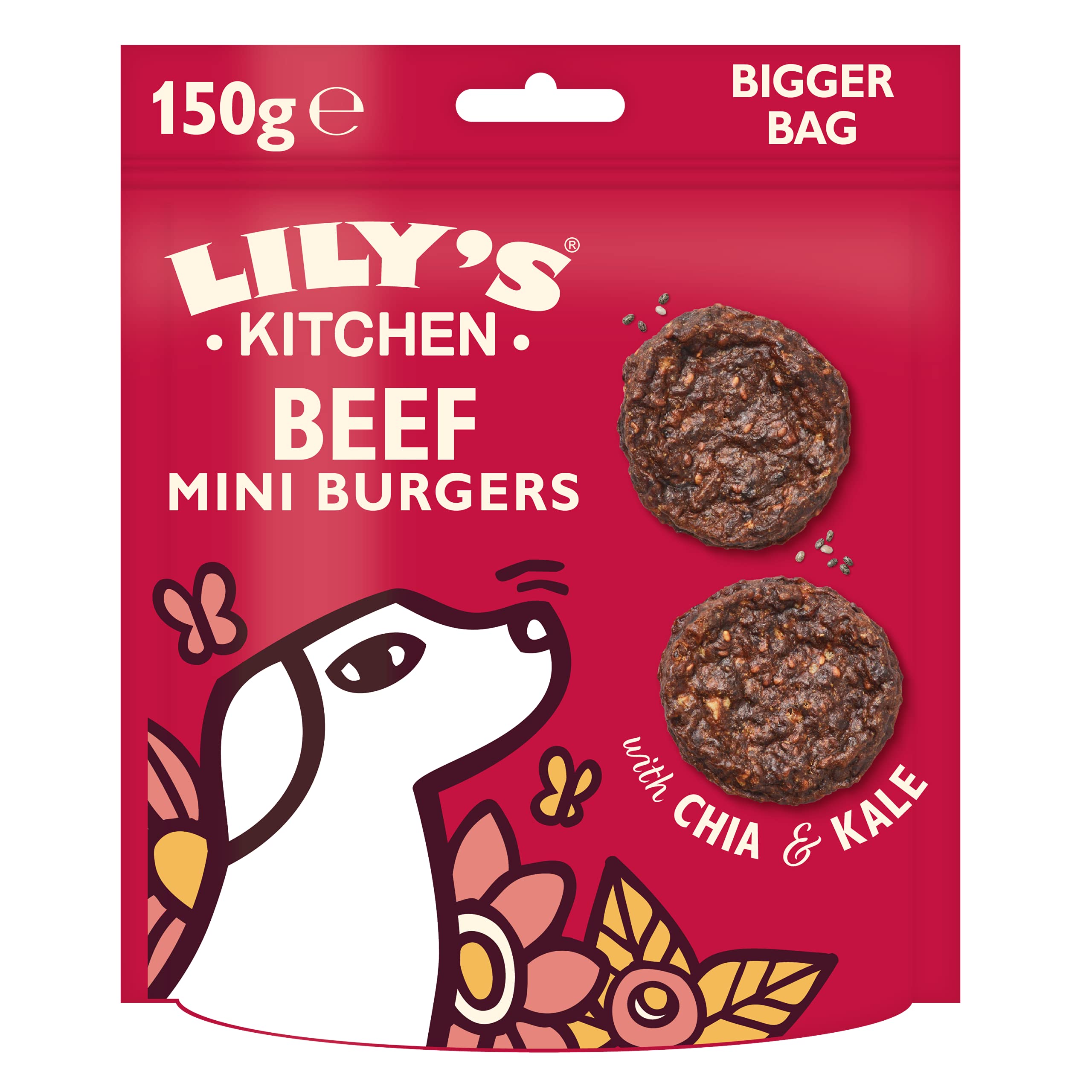 Lily's KitchenDog Meaty Treats Grain Free The Best Ever Mini Beef Burgers (8 x 150 g)