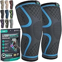 Vista 20 de Modvel - Rodilleras de compresión para hombres y mujeres, paquete de 2 unidades, rodilleras para dolor de rodilla al correr, mangas de compresión