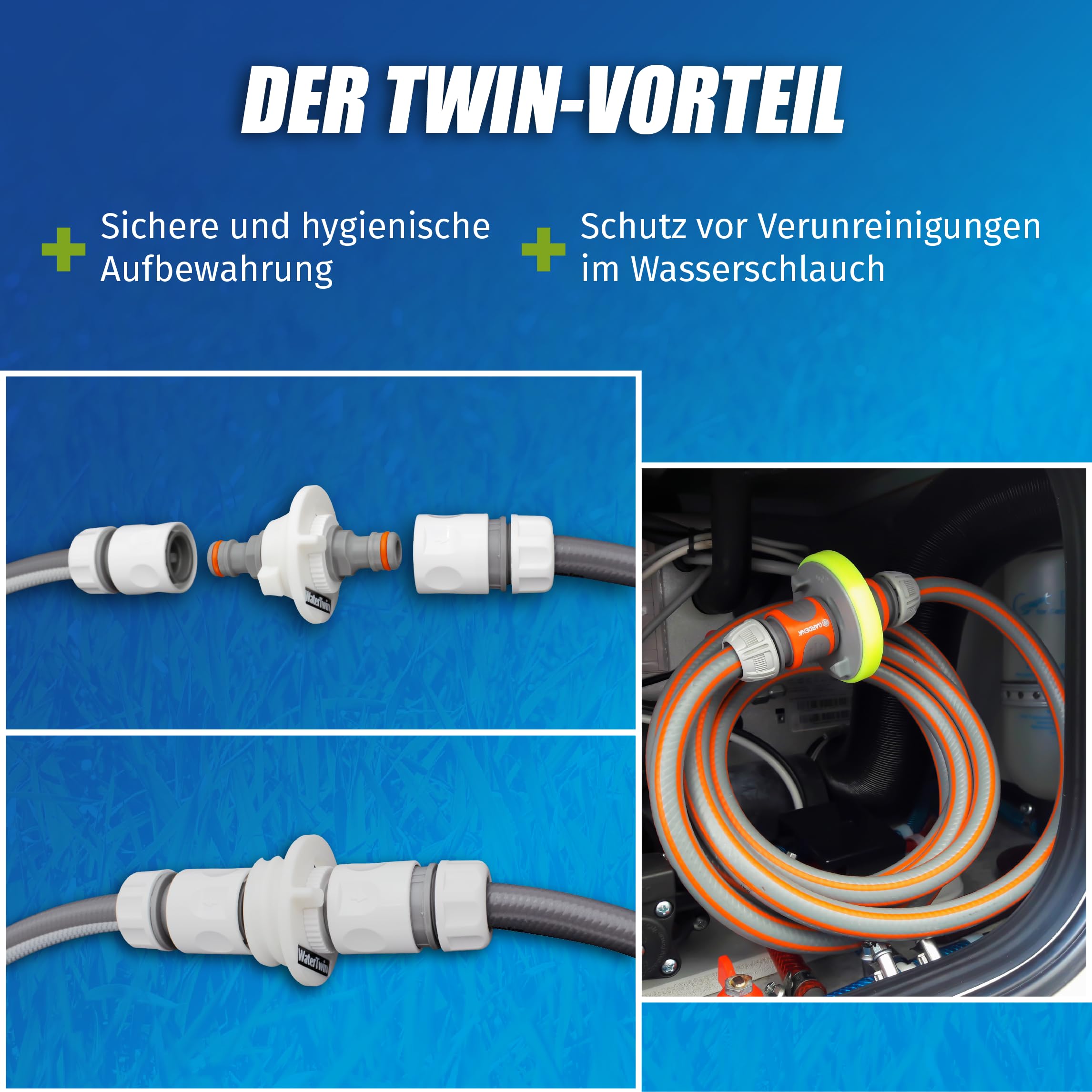 Watertwin Motorhome Water Tank Adapter, Caravan Filling Nozzle Accessories - Image 3