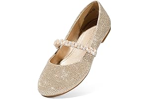 Girls Mary Jane Dress Shoes Ballerina Flats: Twinkling Toes for Little Dancers