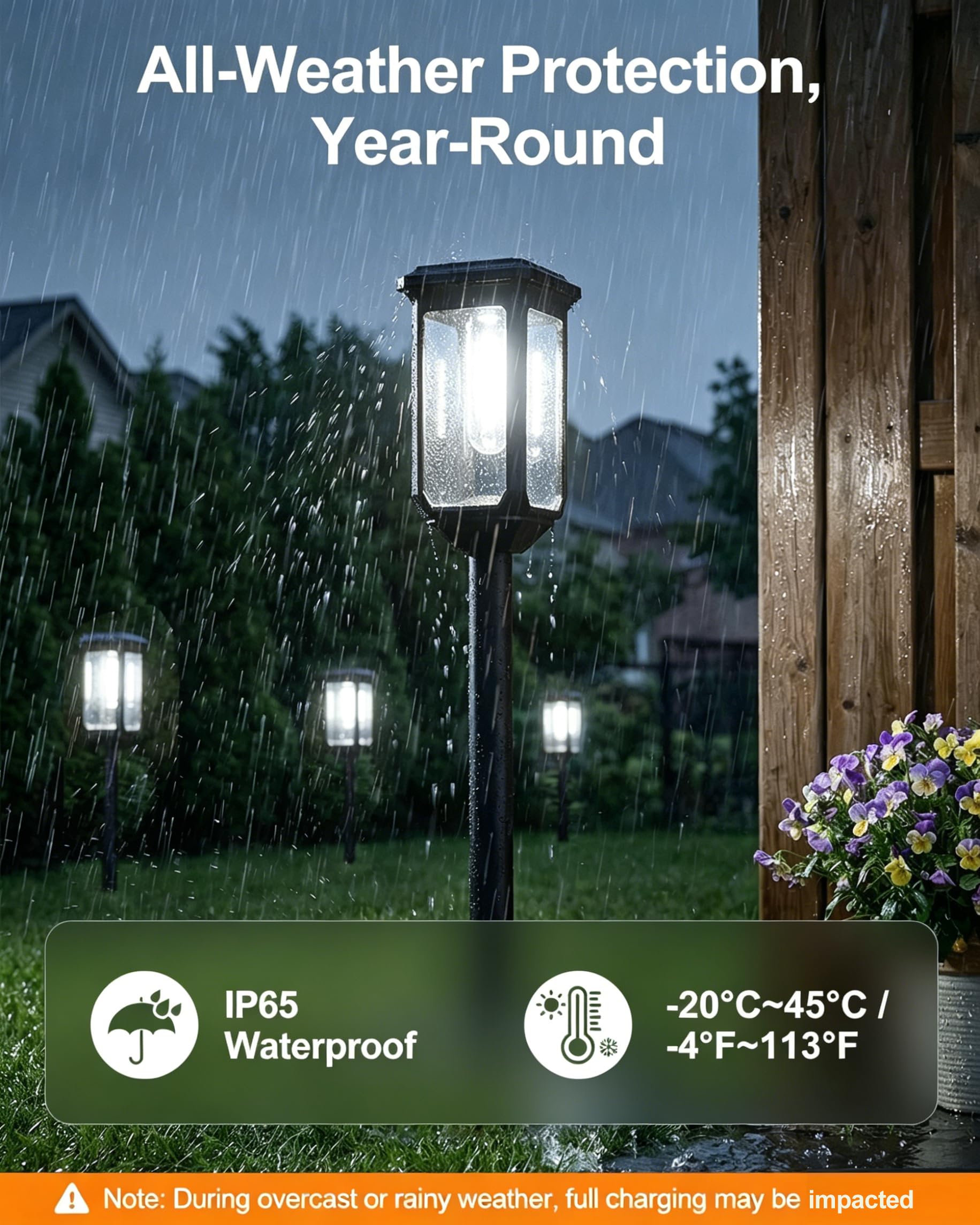 Tenmiro Solar Pathway Lights Outdoor 8 Pack, Bright Solar Garden Lights view 5
