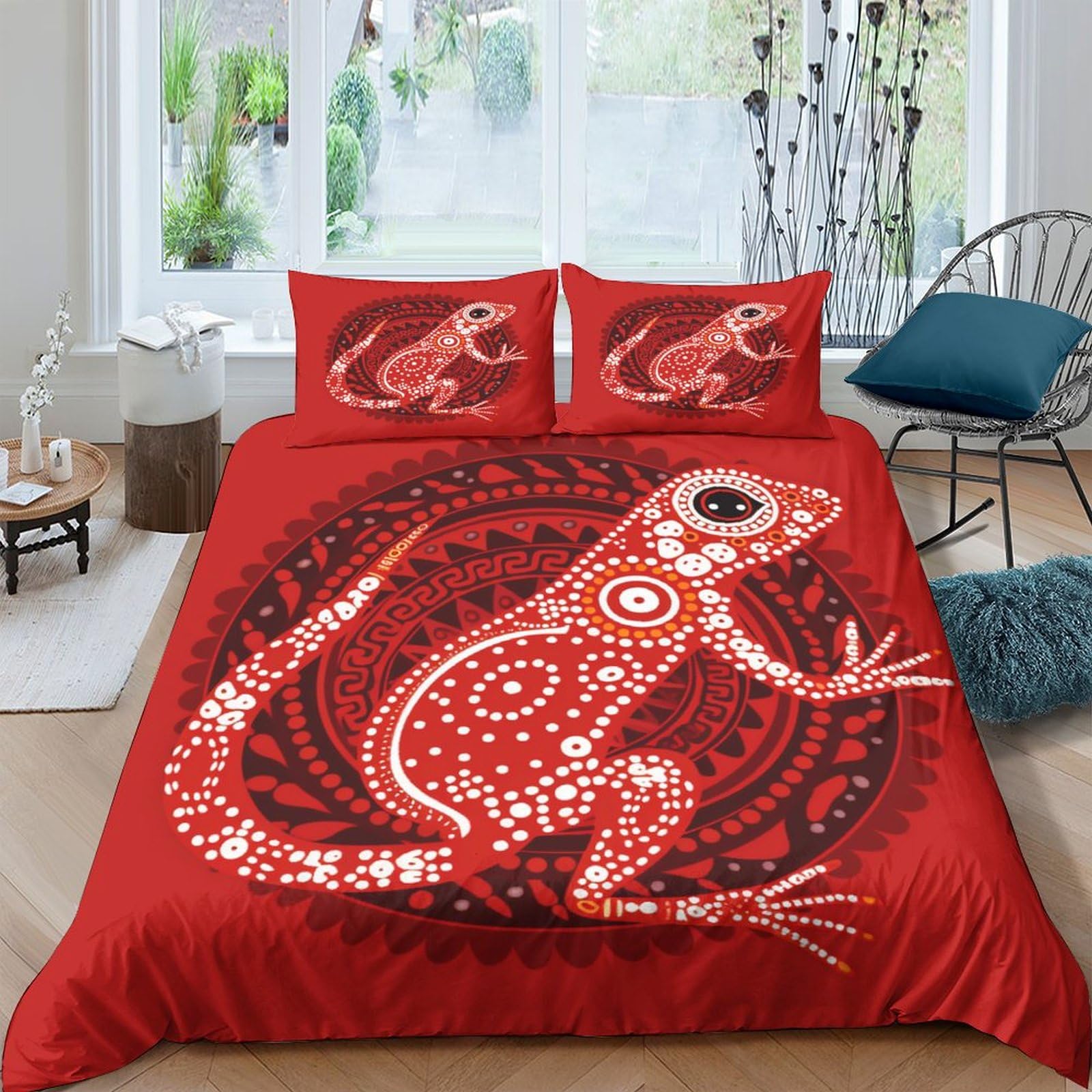 Housse de couette 200x200 de qualité hôtelière en microfibre respirante pour un lit Geckos chic