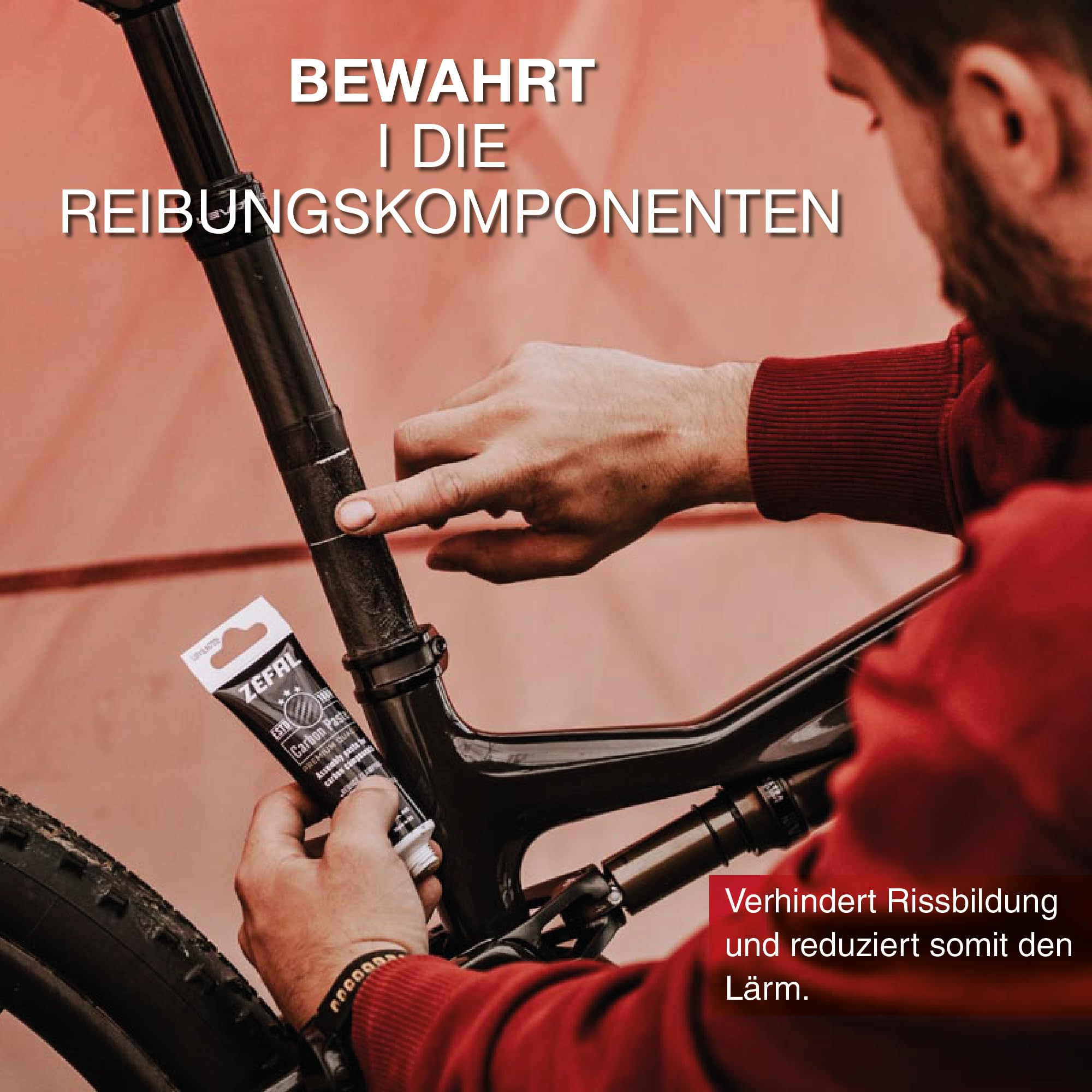 fahrrad sattelstütze fetten ZEFAL Carbon Paste - Carbon Montagepaste Fahrrad - Anti-Friktions-Montagepaste für Carbon-Komponenten - Mikrosandgestrahltes Fett für die Montage Boss Guitar Pedal KESSER® Fahrrad Rollentrainer inkl. Color:LB (Red)