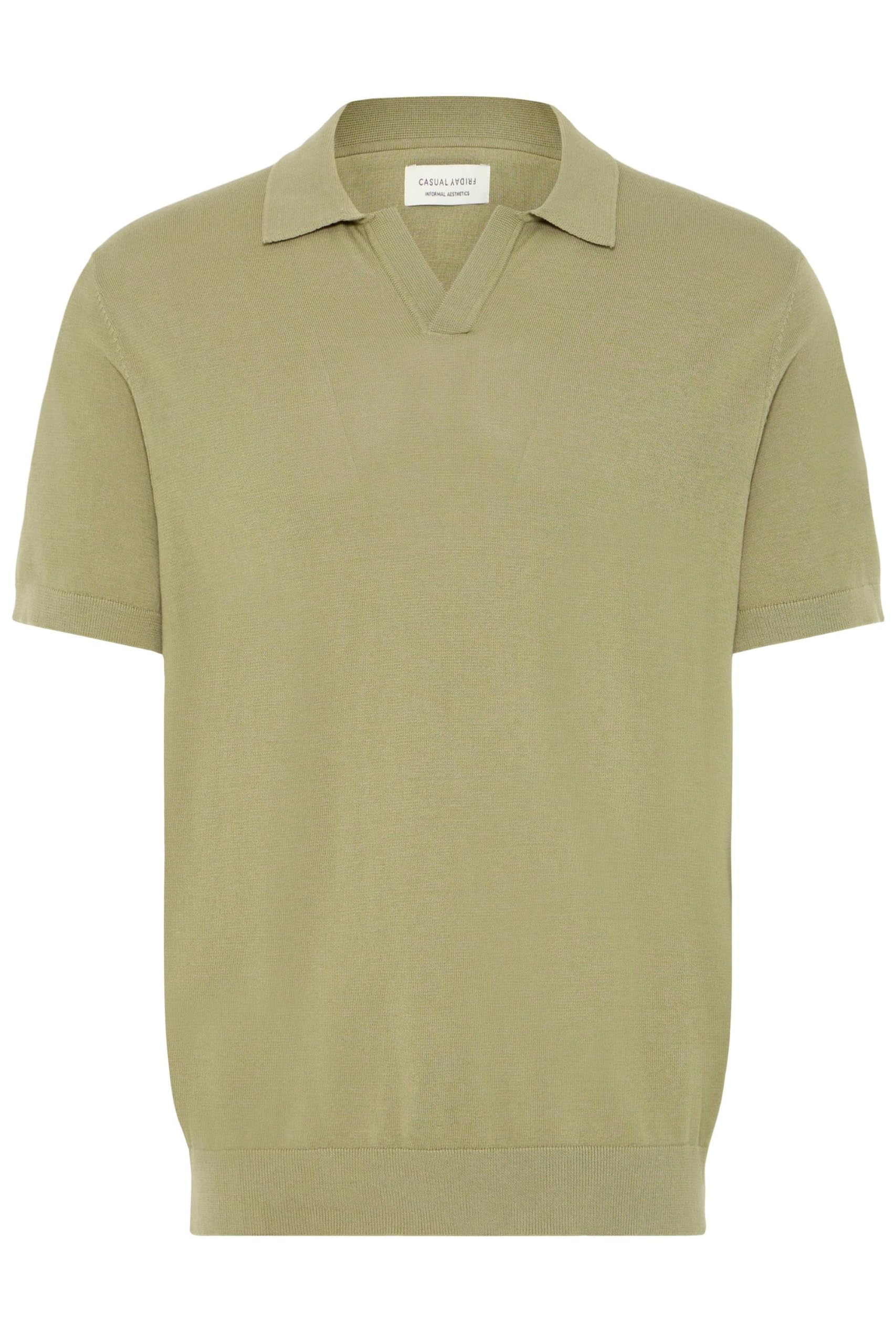 CASUAL FRIDAY CFSona Men's Fine Knit Polo Shirt, 100% Cotton, Regular Fit, Mermaid (170618), L