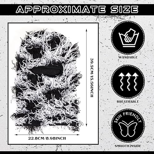 Miniatura 2 de Newcotte Paquete de 2 pasamontañas para adultos, máscara de esquí de cara completa, pasamontañas de punto resistente al viento, máscara de esquí