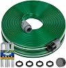 Jin&Bao Sprinkler Hose with Holes 71FT, Heavy Duty Watering Garden Hose, High-Efficiency Sprinklers System for Lawn and Garden with Staples