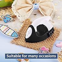 Vista 7 de Honoson - Plancha pequeña, térmica, portátil, práctica, con accesorios de base de carga, ideal para cuentas para planchar, parches, bricolaje, Negro