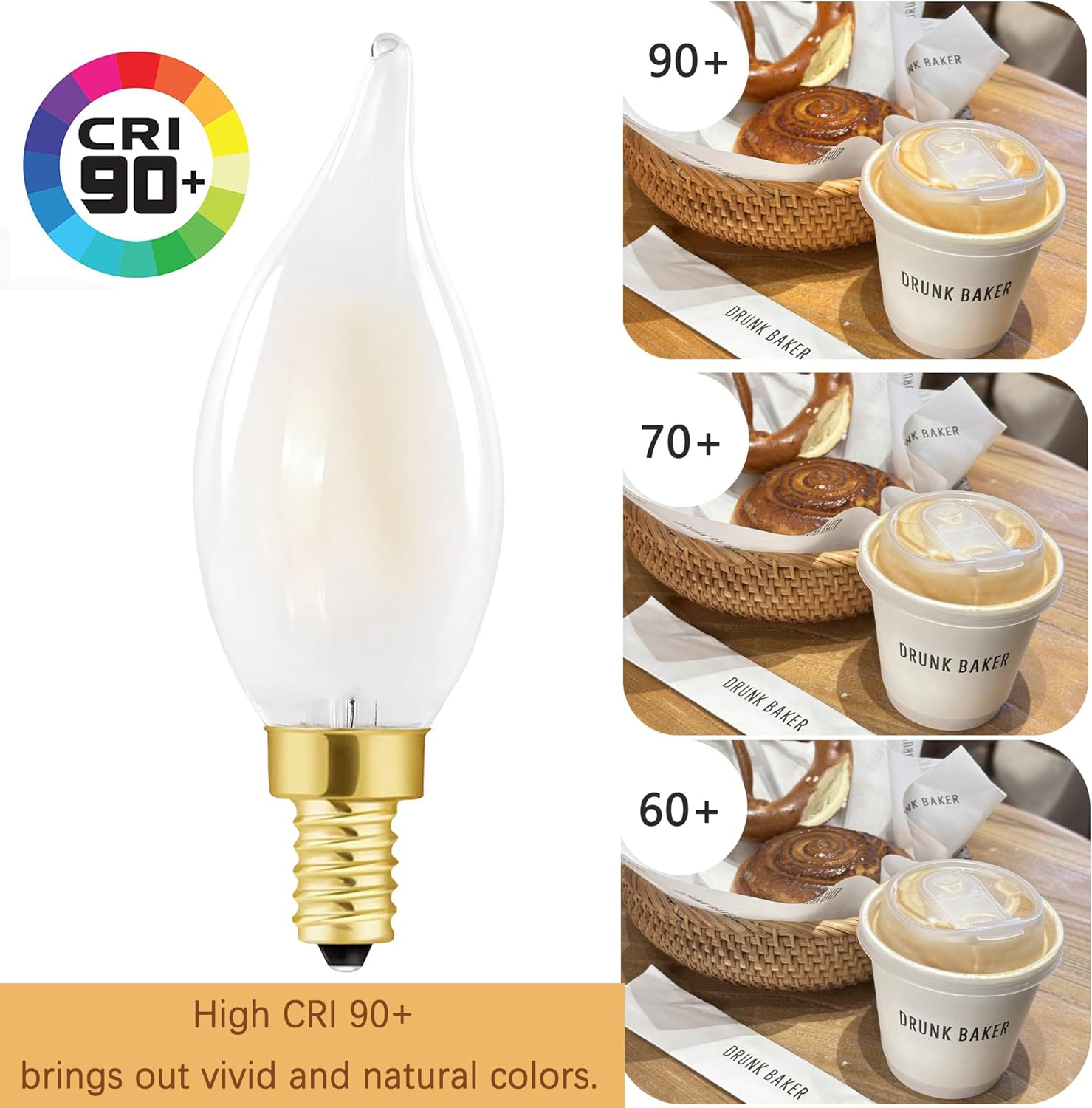 E12 Candelabra LED Bulb 40w, Frosted LED Chandelier Light Bulbs,4W Equal 40W,Type B 2700k Warm White,400LM,AC120V, Flame Tip,Dimmable for Ceiling Fan,Dining Room,Kitchen Fixture (12 Pack)