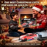 Voiture de télécommande RC Échelle de la voiture 1 :16 4WD RC Voiture avec LED Lumières 2.4GHz 30km/h RTR High Speed Racing Sport Jouet pour Adultes Garçons Filles Cadeau Enfants 2Pcs Batterie rechargeable