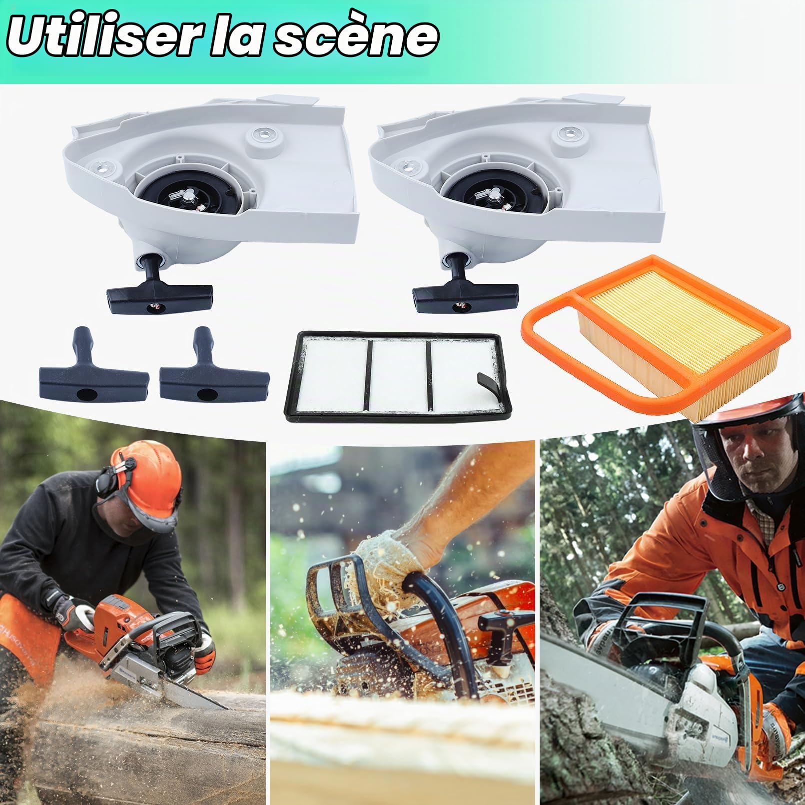 2 Pièces Démarreur à Tirer pour STIHL TS410 TS420, Démarreur à Rappel avec Poignée et Filtre à Carburant Pièces de Rechange de Haute Qualité 4238 190 0302