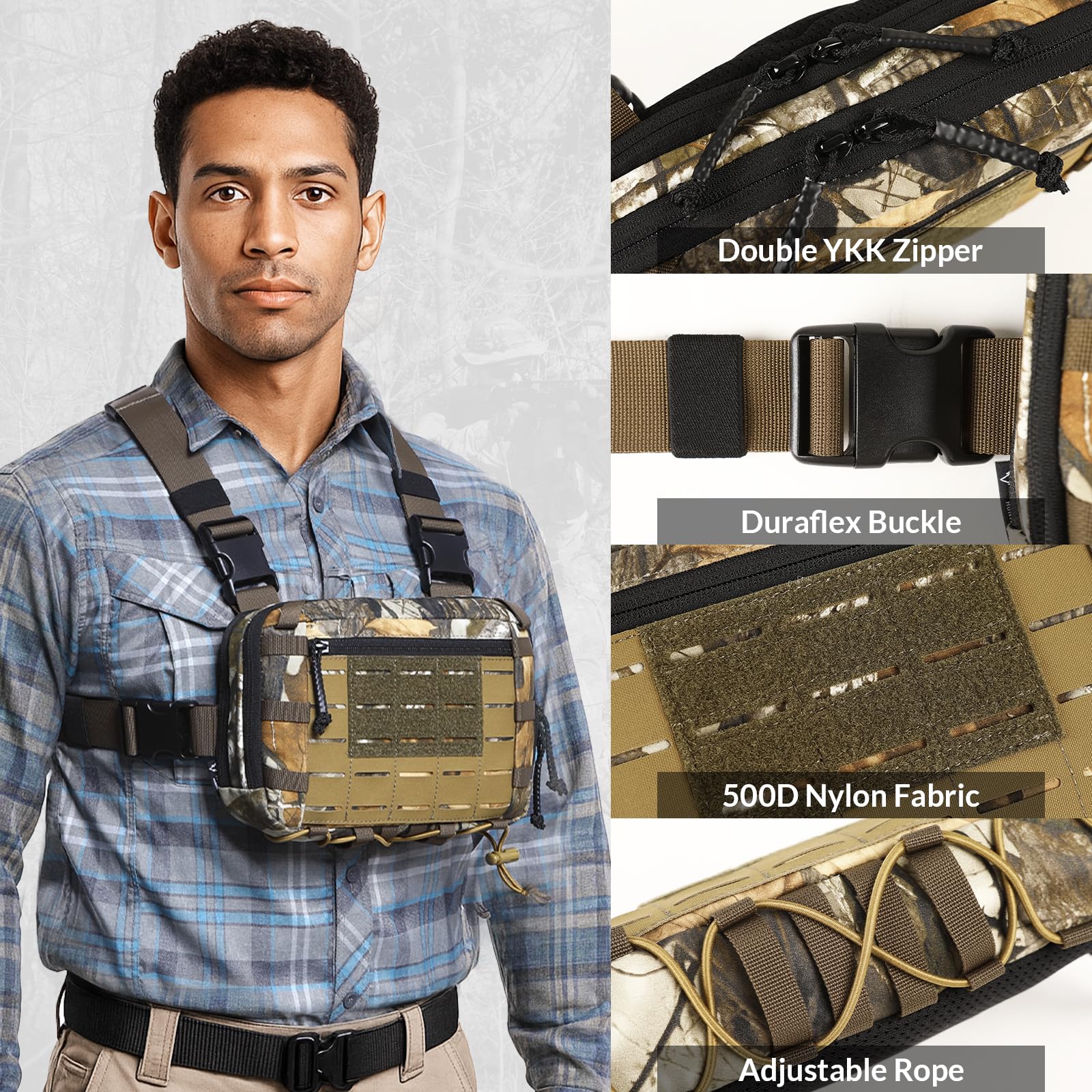 Taktische Brusttasche mit verstellbarem Gurt für Outdoor-Aktivitäten