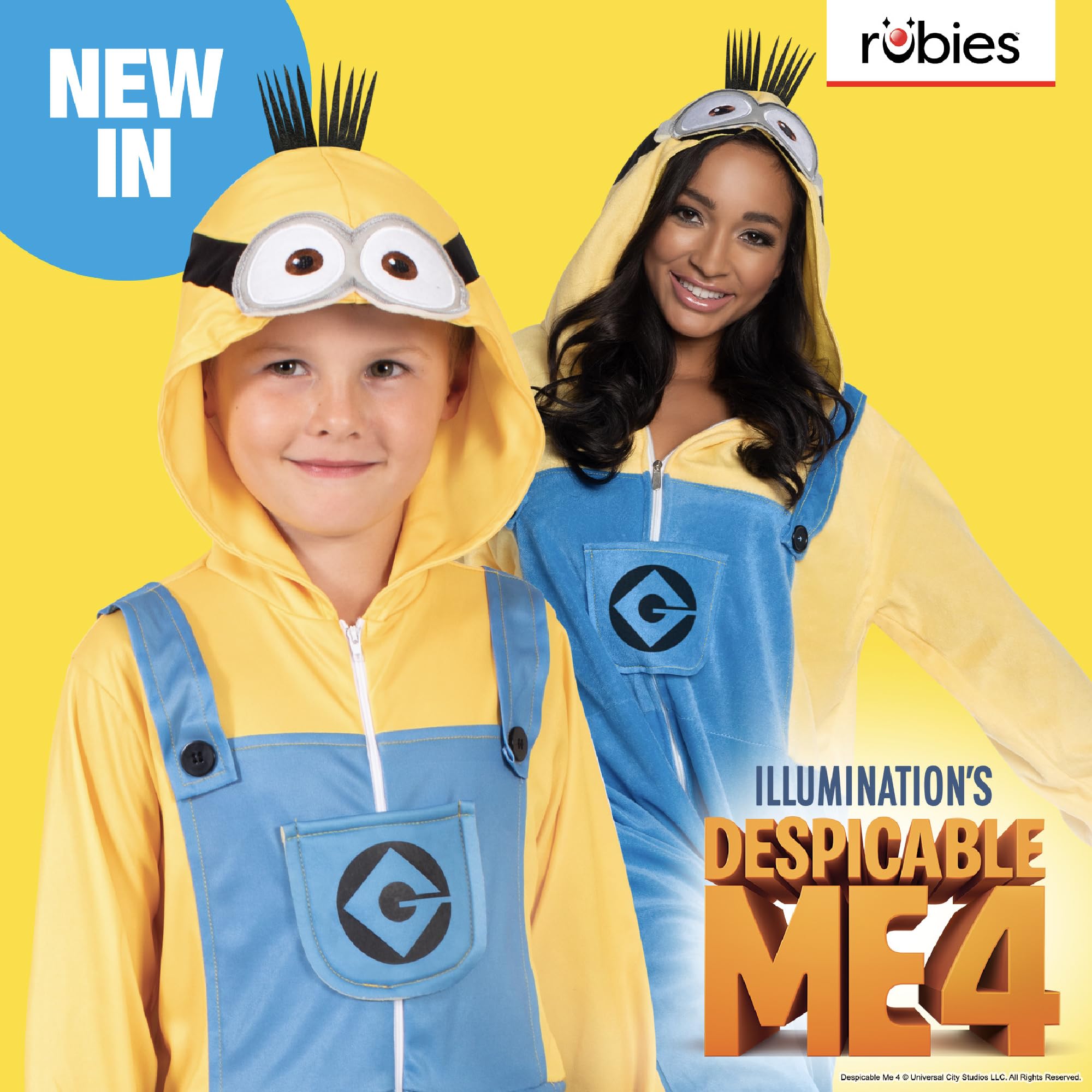 Rubies Official Illumination's Despicable Me 4, Minion Tim Child Onesie, Kids Fancy Dress, Size Extra Small Halloween - Image 4