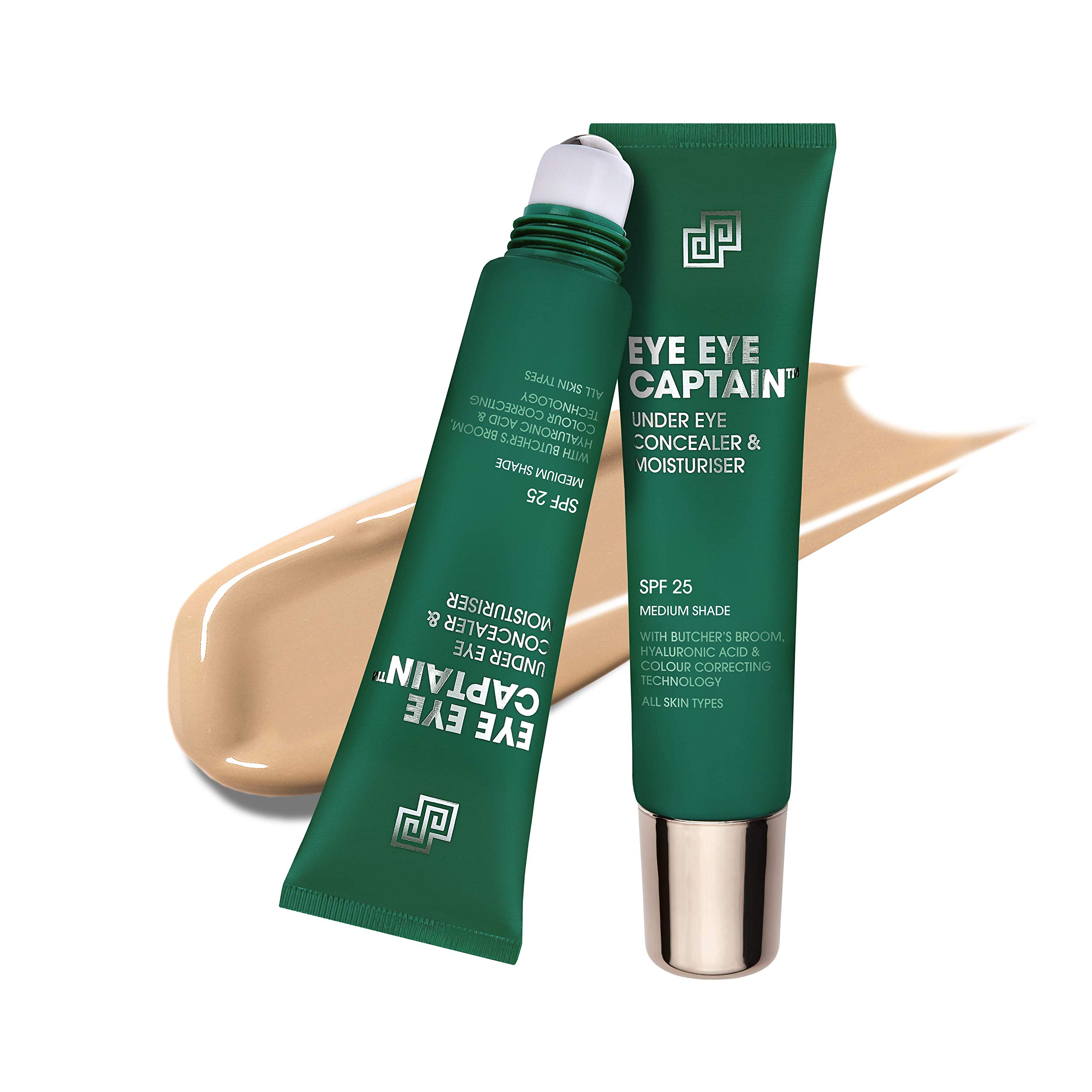 Shakeup CosmeticsEye Eye Captain - Under Eye Concealer & Moisturiser SPF25 Vegan Makeup for Men. Shade - Medium